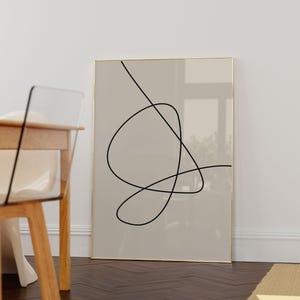 Minimalist Line Drawing - One Line Art - Beige Abstract Art - Single Line Drawing - Pastel Poster - Scandinavian Print - Scandi Home Decor image 4
