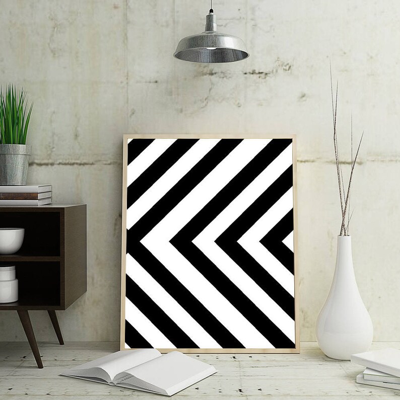 Black and White Art Geometric Wall Art Geometric Art | Etsy