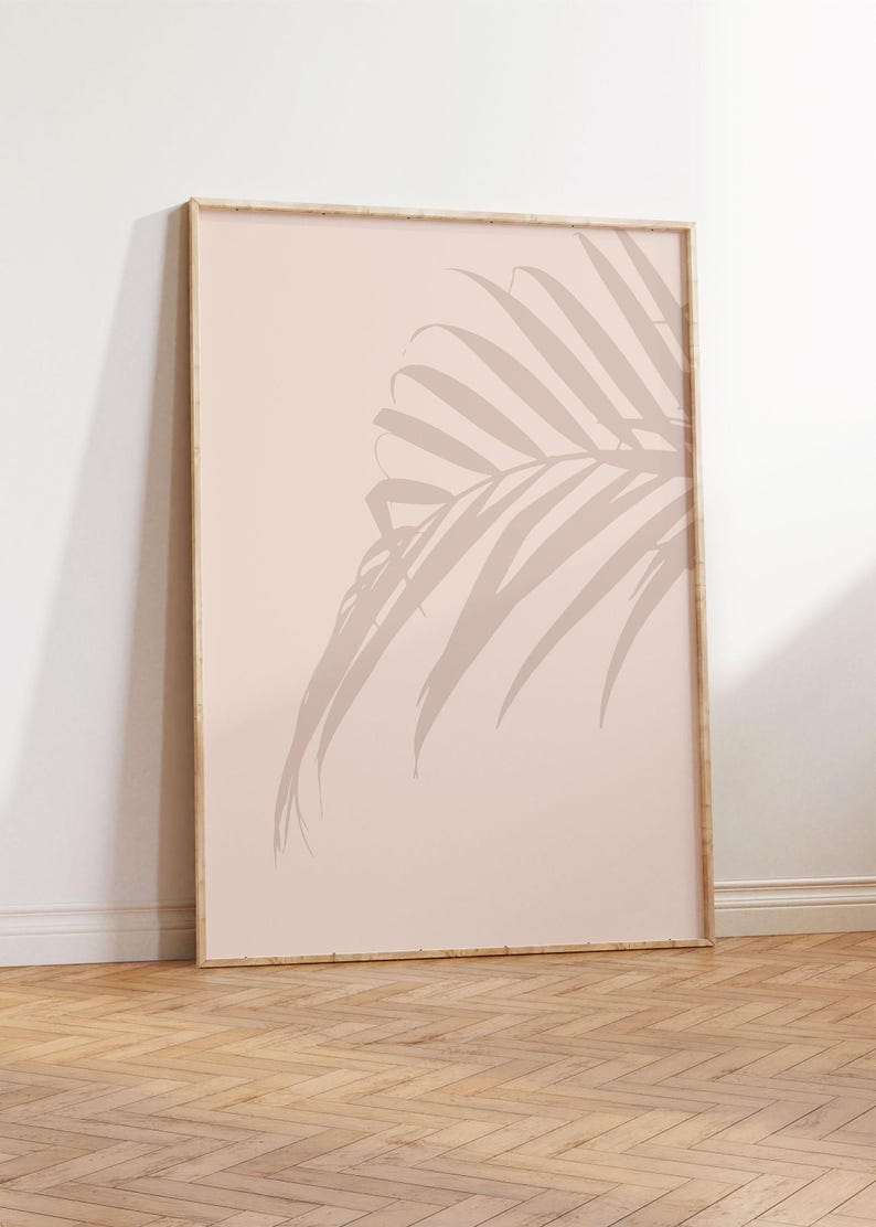 Palm Leaf Print - Coastal Artwork - Palm Leaves Wall Art - Minimalist Art - Tropical Poster - Beach House Decor - Orange Poster image 5