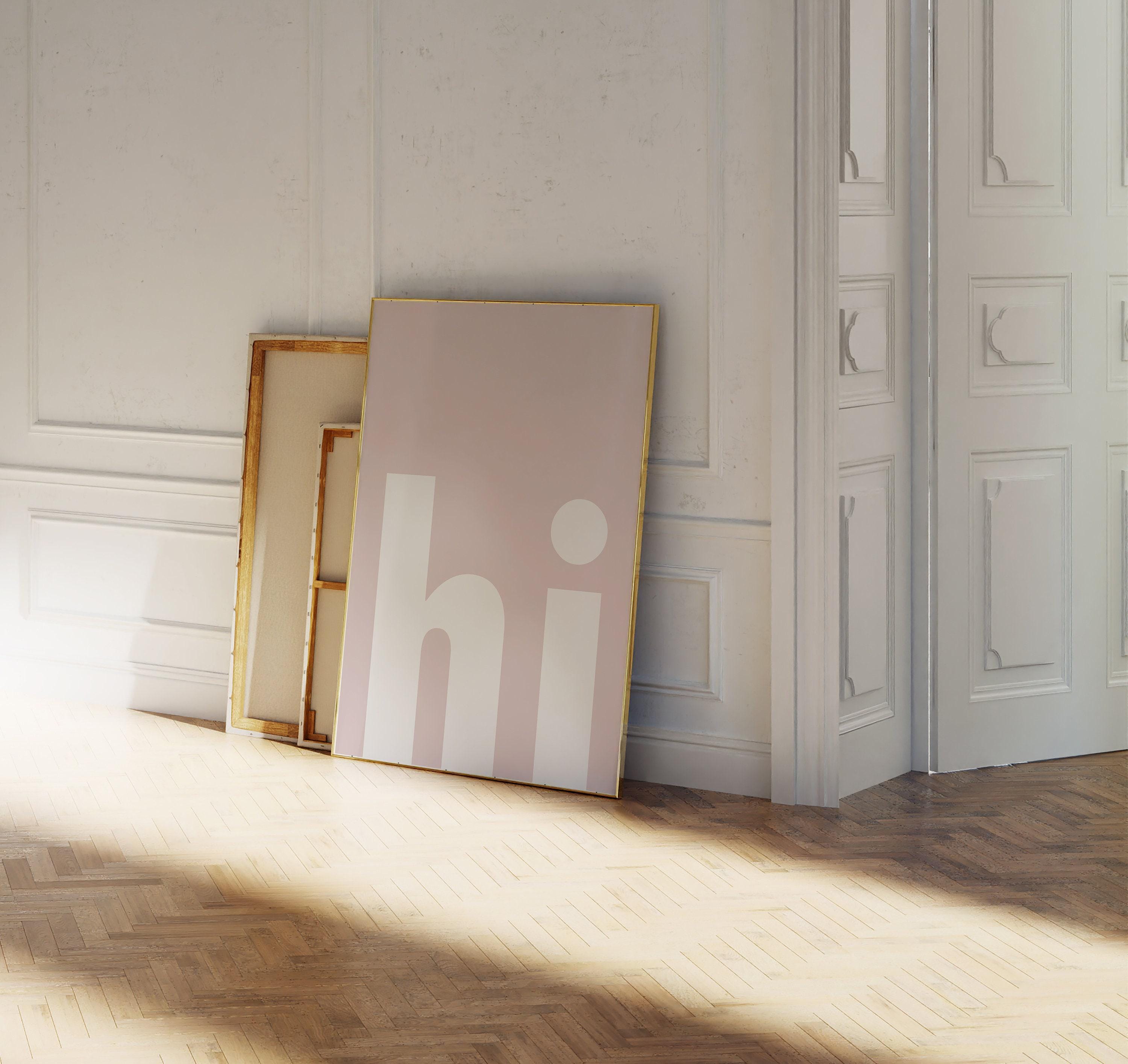 Pastel Pink Wall Art - Light Pink Hi Sign - Big Prints for Girls ...