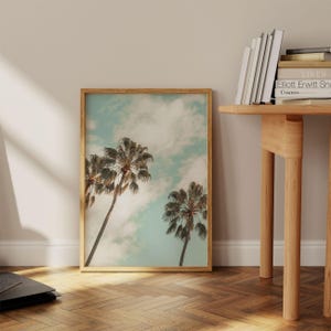 Tropical Beach Print, Palm Tree Poster: Coastal Wall Art for Living Room or Bedroom image 5