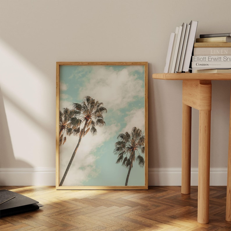 Tropical Beach Print, Palm Tree Poster: Coastal Wall Art for Living Room or Bedroom image 5