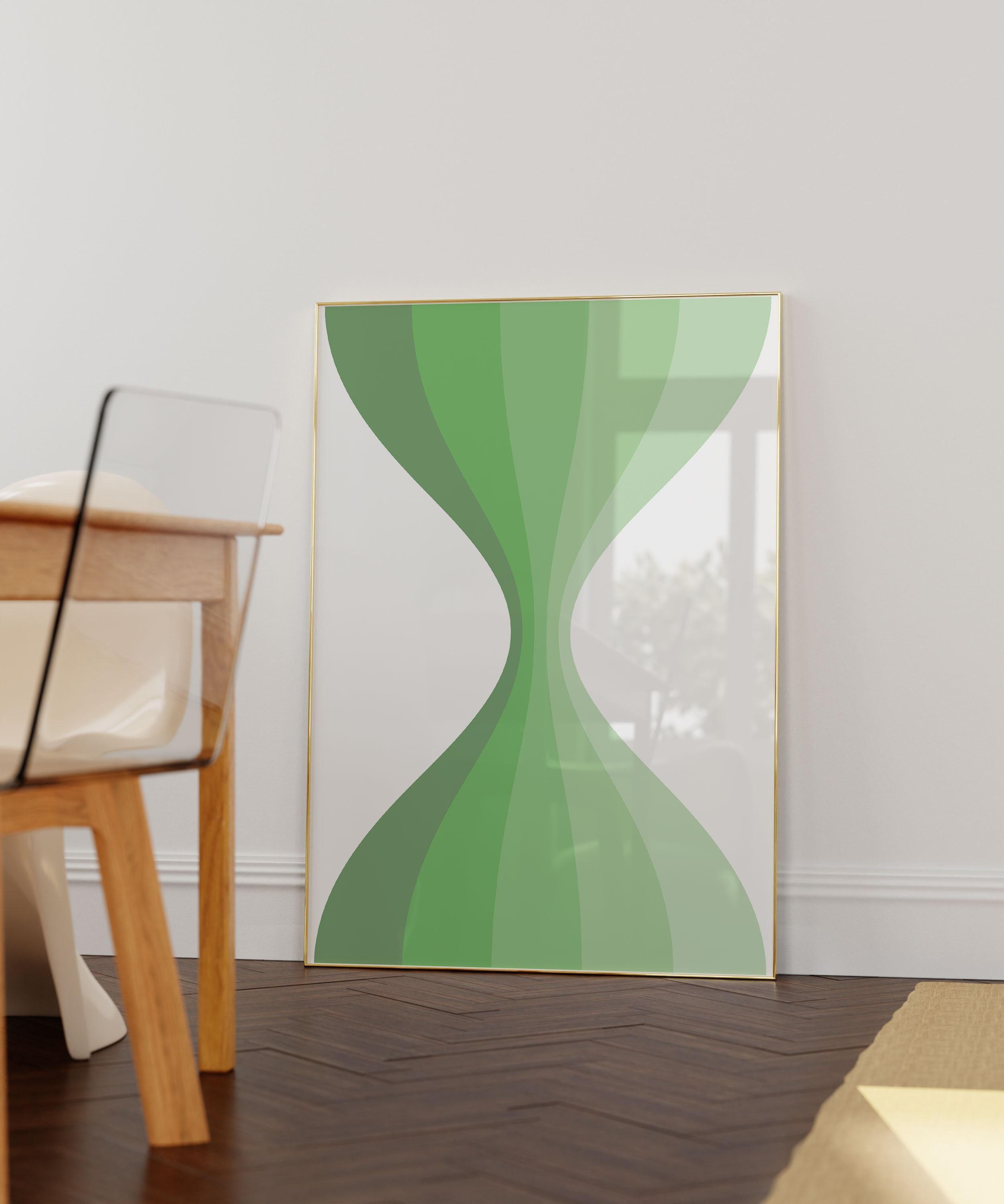 Mid Century Modern Art Print - Green Printable Art - Retro Prints Wall ...