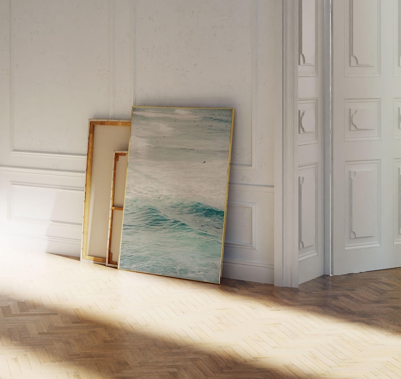 Ocean Waves Art, Beach House Wall Print, Abstract Water Photography, Sea Poster image 1