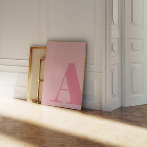 Letter A Poster, A Initial, Big Letters for Wall, Alphabet Letter Art, Letters for Nursery, Pink Wall Art, Pastel Poster, Teen Room Decor
