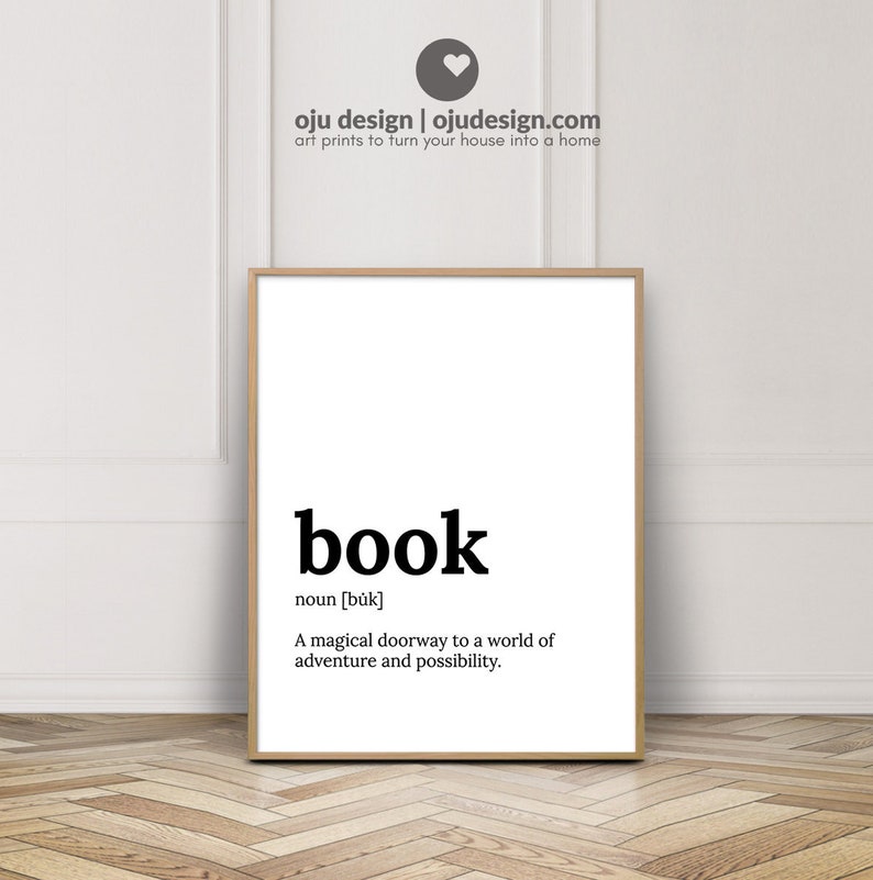 Book Definition Book Art Print Definition Art Print Etsy