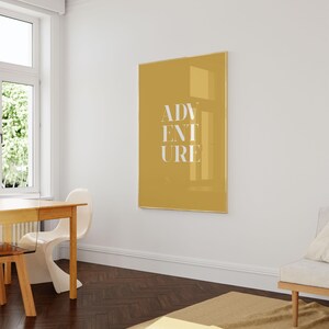 Adventure Poster Prints - Yellow Mustard Wall Art - Colorful Modern Art Decor - Mustard Bedroom Accessories - Travel Inspired Gifts image 4