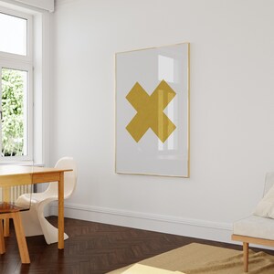 Geometrische Wandkunst, Affiche Scandinave, Geometrischer Druck, Gold Senf Wandkunst, Minimalistische Kunst, Wohnzimmer Kunst, druckbare Kunst Bild 4