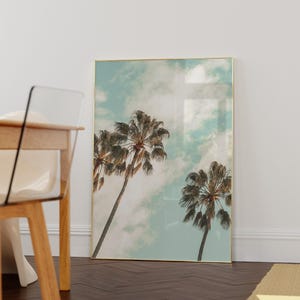 Tropical Beach Print, Palm Tree Poster: Coastal Wall Art for Living Room or Bedroom image 6