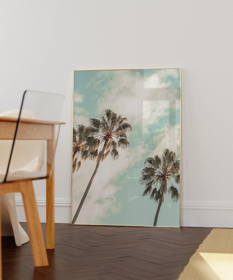 Tropical Beach Print, Palm Tree Poster: Coastal Wall Art for Living Room or Bedroom image 6