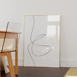 Lámina minimalista de arte lineal, decoración abstracta moderna en tonos neutros (descarga digital) imagen 4