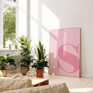 Pink letter S printable poster