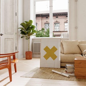 Geometrische Wandkunst, Affiche Scandinave, Geometrischer Druck, Gold Senf Wandkunst, Minimalistische Kunst, Wohnzimmer Kunst, druckbare Kunst Bild 2