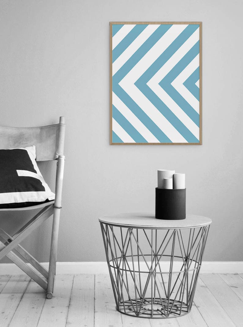 Modern Wall Art Blue Art Geometric Art 5x7 Art Print Geometric Etsy