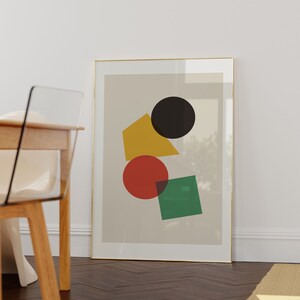 Abstract Poster, Mid Century Modern, Colorful Prints, Geometric Art Print, Geometric Shapes, Contemporary Print, Abstract Wall Art