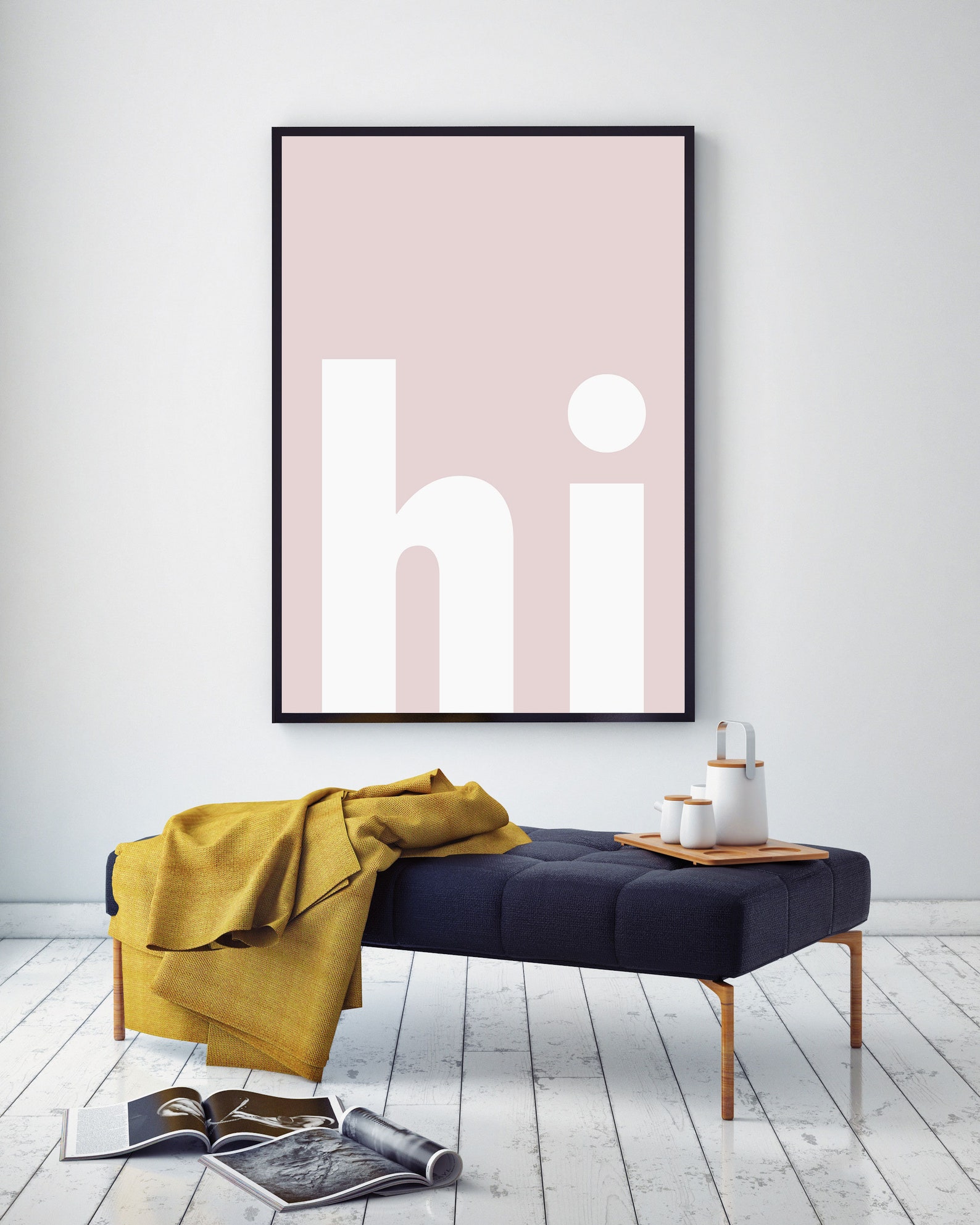 Pastel Pink Wall Art Light Pink Hi Sign Big Prints for Etsy