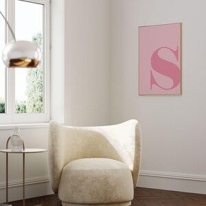 Pink letter S printable poster