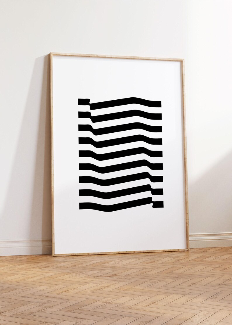 Monochrome Art - Minimal Artwork - Black and White Abstract Wall Art - Geometric Print Black and White - Contemporary Art Work image 6