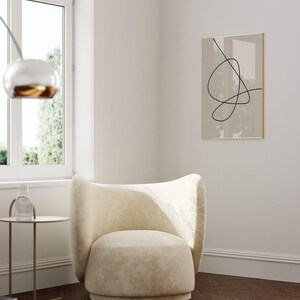 Minimalist Line Drawing - One Line Art - Beige Abstract Art - Single Line Drawing - Pastel Poster - Scandinavian Print - Scandi Home Decor image 5