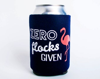 Zero Flocks Given//Flamingo//Can Cooler//Drink Holder//Party Favors//Navy