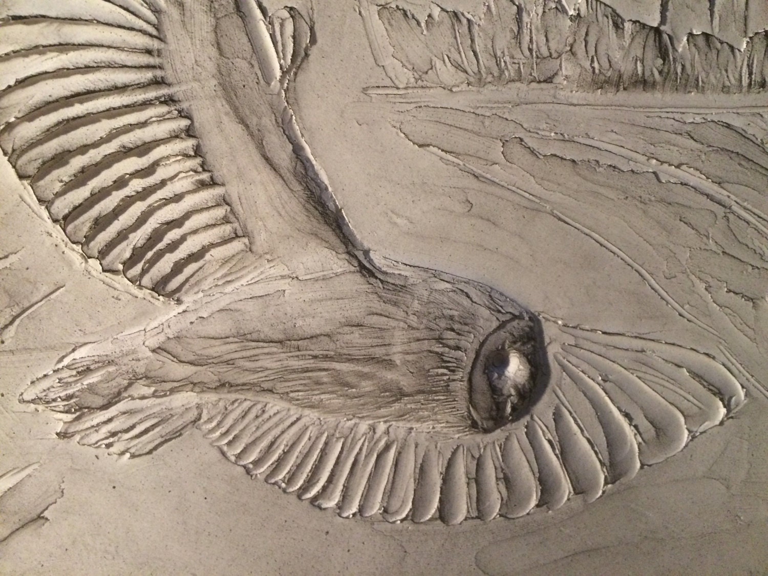 Barn owl wall sculpture, composite stone, owl plaque, owl ornament, garden ornament, garden plaque, 