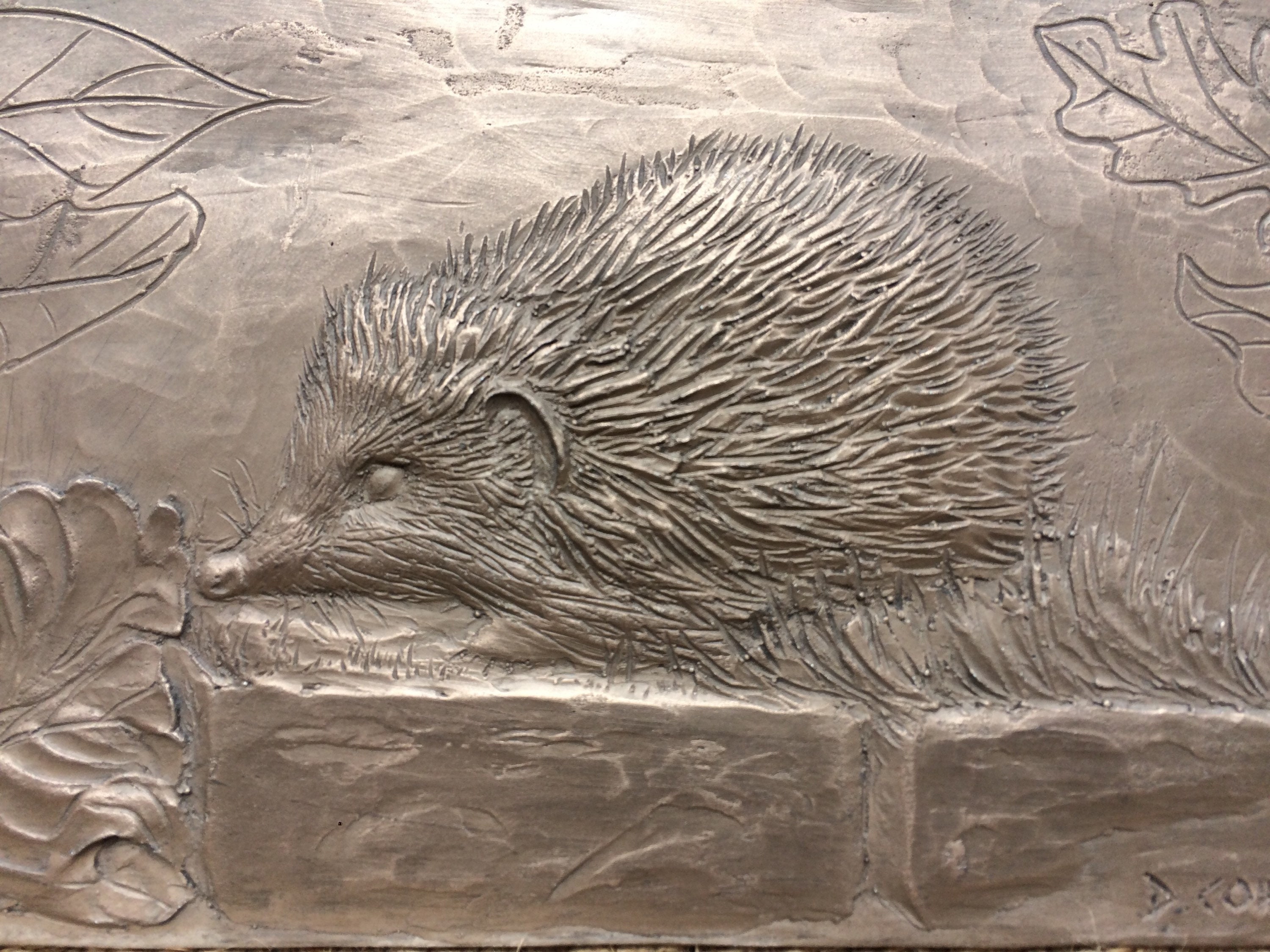 Hedgehog sculptures bronze effect hedgehog garden plaques Etsy