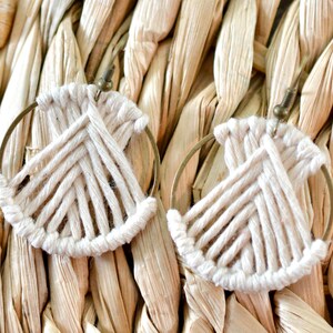 Mini Macrame Dreamcatcher Hoop Earrings: Boho Woven Jewelry