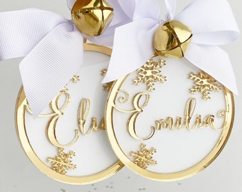 Personalisierte Weihnachtskugel personalisiert Ornament rot gold weiß schwarz Weihnachtsdeko