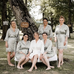 Personalized Satin Bridal Robe: Silky Kimono Bridesmaid Robes