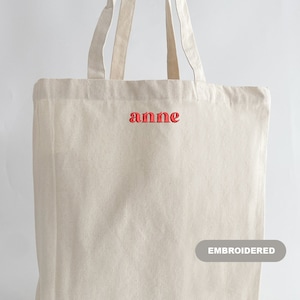 Sticken Einkaufstasche bestickt mit Initialen benutzerdefinierte Leinwand Strand Tasche Shopper benutzerdefinierte Tasche Name Tasche Brautjungfer Geschenktasche
