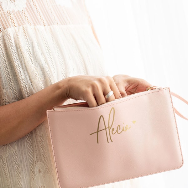 Personalised clutch bag name clutch bag clutch purse bridesmaid clutch custom clutch evening bag leather look clutch