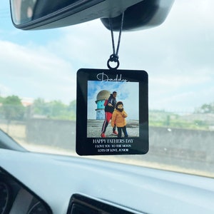 パーソナライズされた写真の車の装飾、車の写真タグ、吊り下げ式の車の写真ギフト、夫、妻、記念日、バレンタイン、クリスマスギフトへのギフト