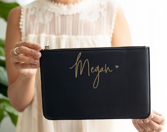 Black clutch bag personalised clutch clutch bag clutch purse bridesmaid bag