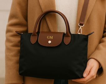 Custom Nylon Tote Bag – Personalized Monogram, Foldable Travel Purse