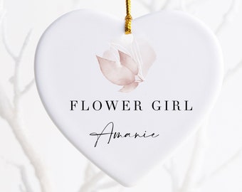Blumenmädchen Geschenk Blumenmädchen Herz Brautjungfer Herz Brautjungfer Namensschild Hochzeit Gastgeschenk Brautjungfer Andenken