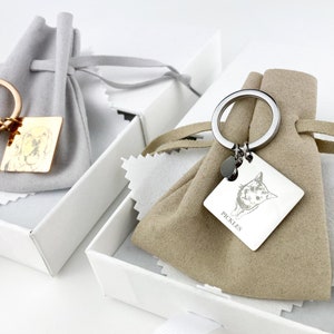 Custom Pet Portrait Keychain dog cat keychain Personalized Memorial Gift for Pet Lovers