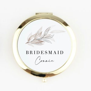 Personalised Mirror Bridesmaid gift bridesmaid proposal makeup mirror custom gold mirror rose gold mirror round mirror handheld mirror