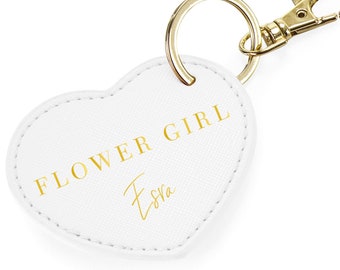 Flower girl gift Bridesmaid keyring, Personalised Bridesmaid Gift, Bag Charm, Bridesmaid Proposal Gift Box Filler, Personalised Gift for Her