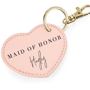 Porte-clés de demoiselle d'honneur, cadeau de demoiselle d'honneur personnalisé, bijou de sac, remplissage de boîte-cadeau de proposition de demoiselle d'honneur, cadeau personnalisé pour elle