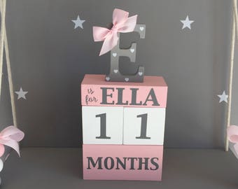 Blocchi di età, blocchi di età del bambino, blocchi di pietra miliare, blocchi del mese del bambino, regalo per la doccia del bambino, blocchi per bambini in legno, oggetti di scena per foto del bambino, regalo di gravidanza