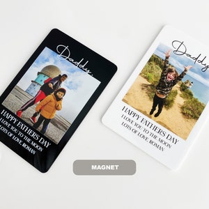 Marco de fotos con imán de nevera deportiva del Día del Padre, regalo del Día del Padre, marco de fotos tamaño billetera, imán de fotos del Día del Padre, regalo para papá