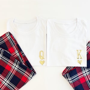 King & Queen Pyjamas im Partnerlook: Flanell Tartan Geschenk zum Valentinstag