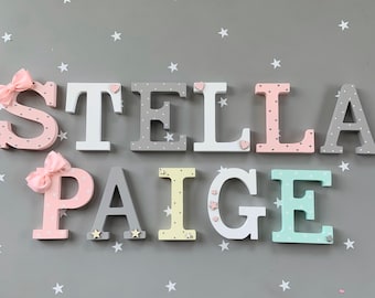6 inch wooden letters, nursery wall letters, wooden name letters, nursery letters, letters for nursery, baby wall letters,