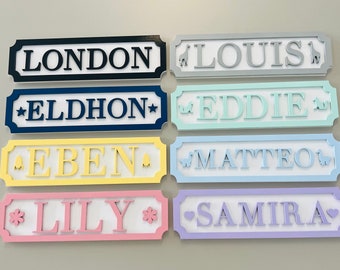 Boys name sign Girls name sign Boys door sign Girls door sign street style sign nursery door sign kids room door sign Childs room door sign