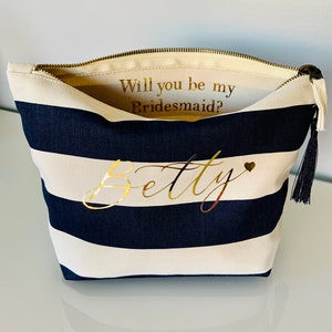 Kosmetiktasche, nautische Tasche, Make up Tasche, Brautjungfern Tasche, individuelle Kosmetiktasche