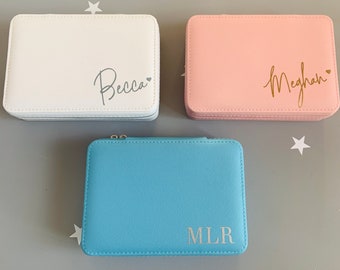 Boîte à bijoux personnalisée, étui de voyage personnalisé