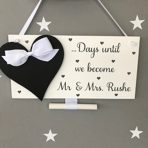 Wedding countdown wedding sign countdown to wedding days until wedding Mr and Mrs countdown marriage countdown days until I do image 1