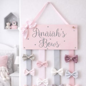 Porta-laços de cabelo personalizado, organizador de laços para meninas