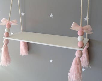 pink shelves for nursery