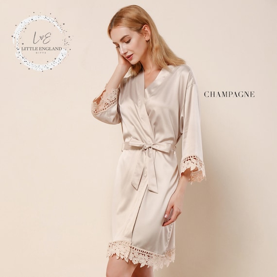 Champagne satin robes outlet